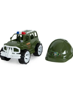 Военен джип с каска - комплект за малки авантюристи