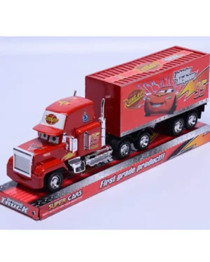 Детски тир с шапка и ремарке в червен цвят.