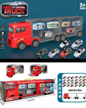 Играчка тир с метални колички и двоен куфар в комплект.