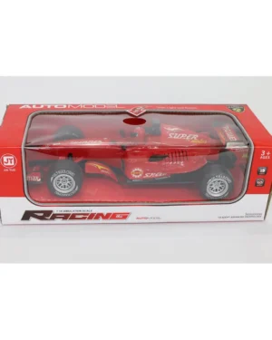 Детска състезателна количка със звук и светлина в червен цвят, в опаковка.