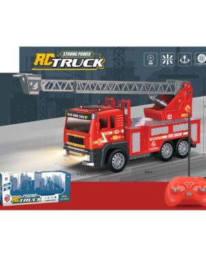 Голям пожарен камион с дистанционно управление и подвижна стълба – детска играчка