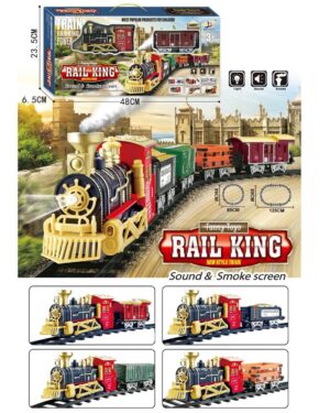 детски влак с релси и пушек интерактивна играчка със звук и светлини