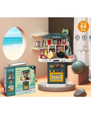 детска кухня с 64 аксесоара интерактивна образователна играчка със звук и светлини