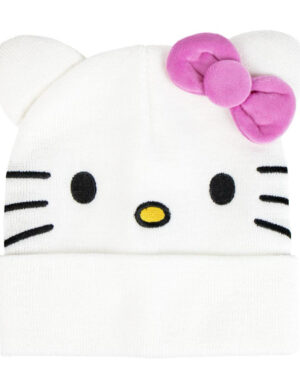 зимна шапка hello kitty бяла с за деца