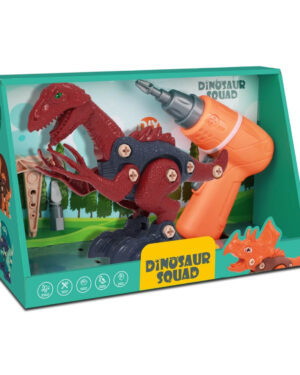 сглобяем динозавър с винтоверт в отворена за деца